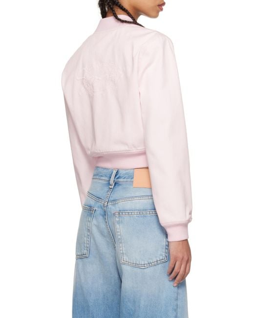 Givenchy Pink 4G Embroidered Zipped Bomber Jacket