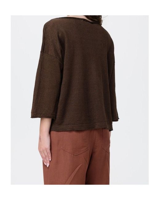 Roberto Collina Brown Boat Neck Knitwear