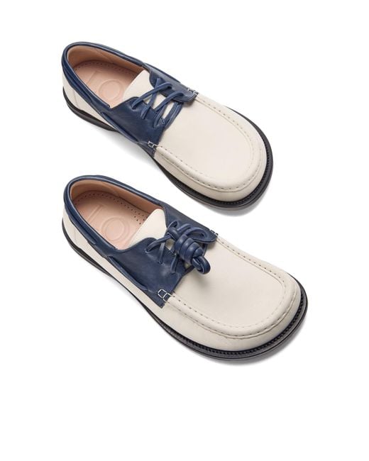 Loewe Blue Campo Boat Shoes for men