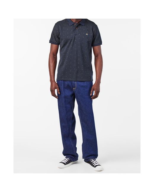 Vivienne Westwood Blue Short-Sleeved Polo Shirt for men