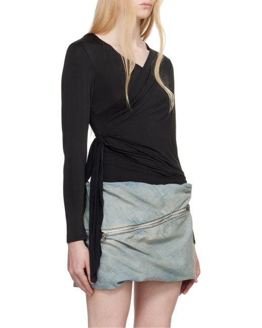 DIESEL Black T-Crissy-Plain Draped Top
