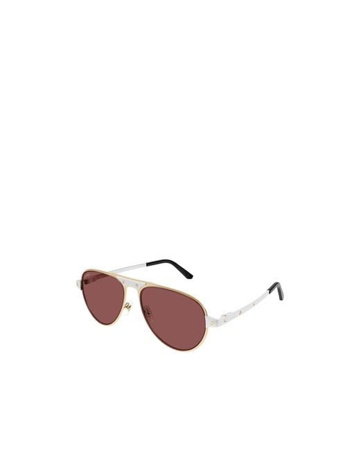 Cartier Pink Pilot Frame Sunglasses for men