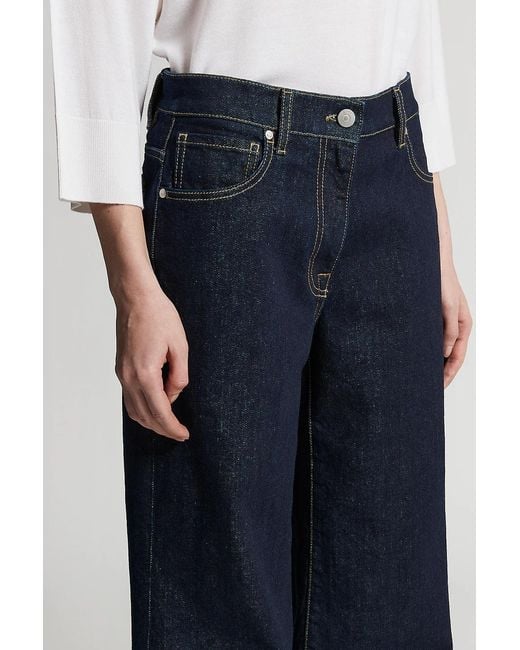 Peserico Blue Logo-Patch Five-Pocket Denim Jeans