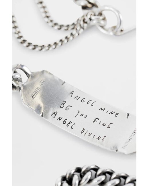 Ann Demeulemeester White Chain Rectangle-Plaque Earrings