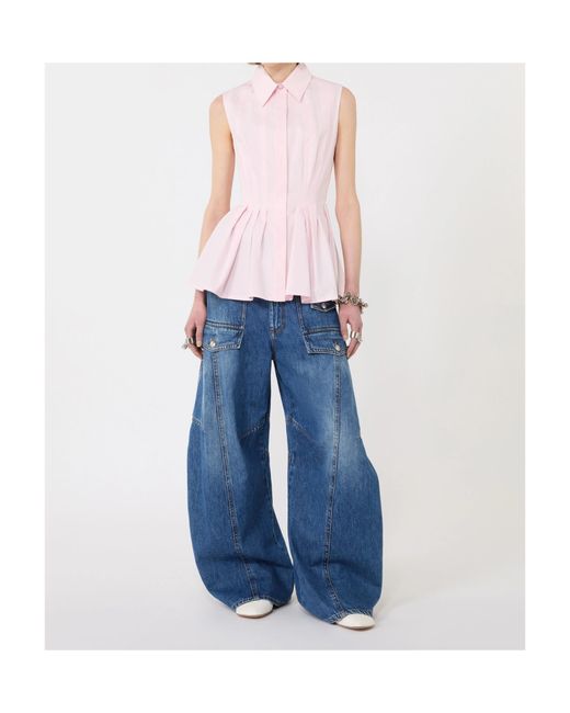 Sportmax Pink Certosa Pleated Shirt