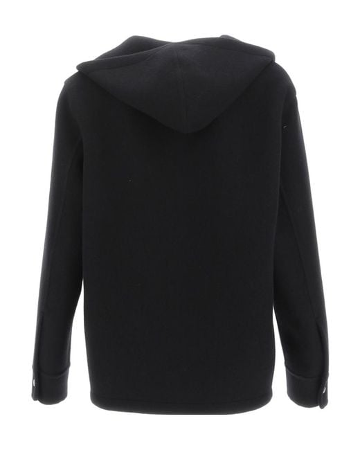Jil Sander Black Zipped Hooded Jacket for men