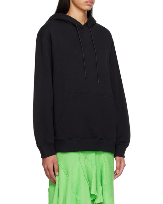 MSGM Black Logo-Trimmed Hoodie