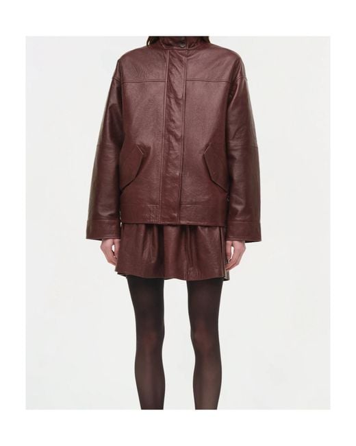 Jonathan Simkhai Brown Hartley Leather Jacket