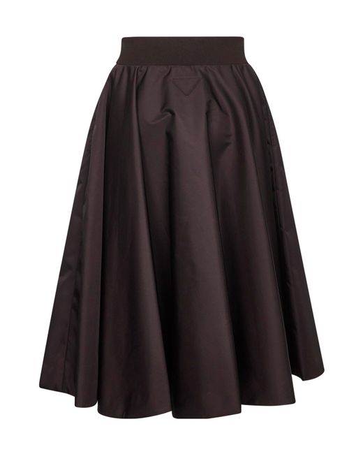 Prada Black Zipped Midi Skirt