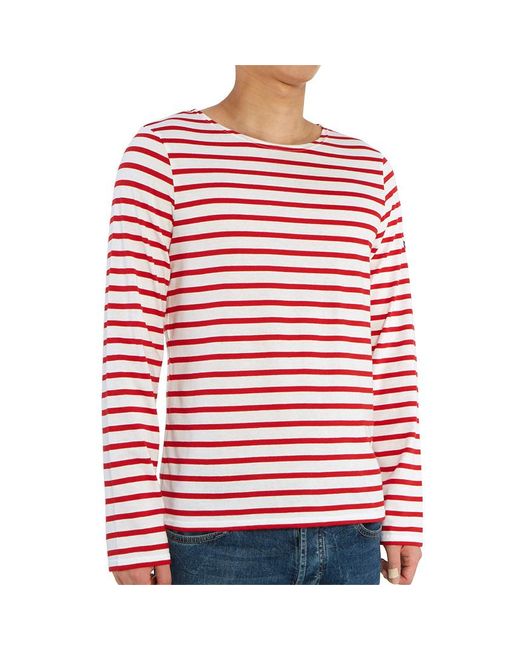Saint James Red Striped Graphic T-Shirt for men