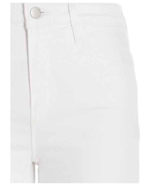 L'Agence White Selma Stretch High Rise Bootcut Jeans