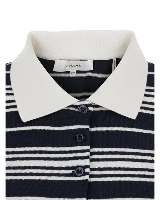 FRAME Blue Short-Sleeved Polo Shirt