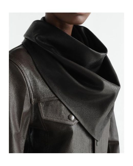 Lemaire Black Leather Triangle Scarf