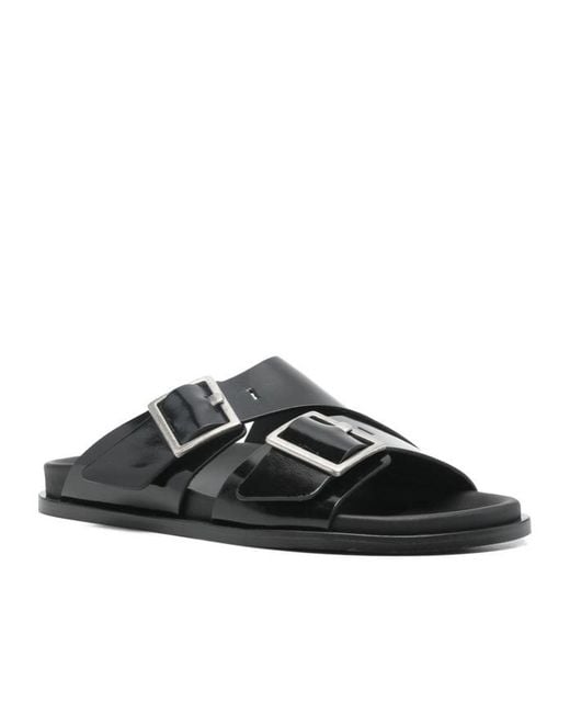 Alohas Black Buckled Sandals