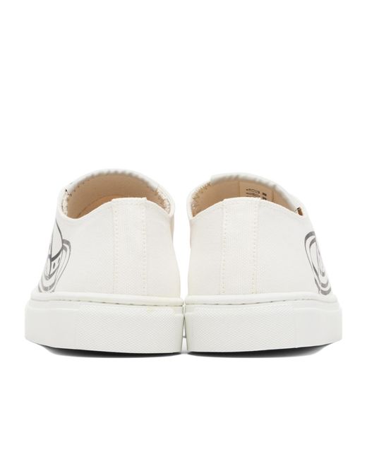 Vivienne Westwood White Low Top Canvas Plimsoll Sneakers for men