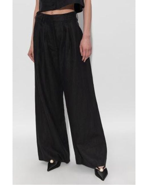 Posse Black Pleated Palazzo Pants