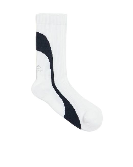 Balenciaga Blue Logo Ribbed Socks for men