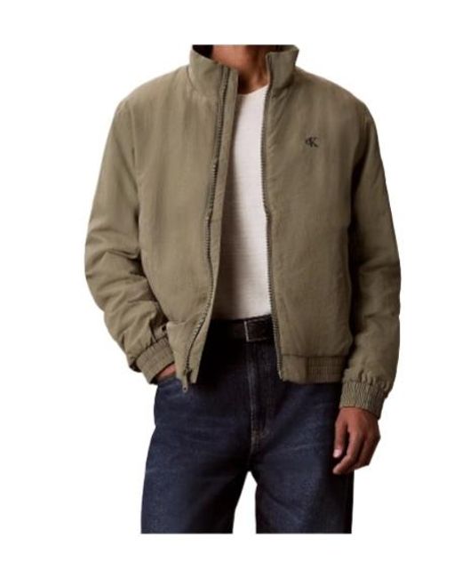 Calvin Klein Blue Padded Nylon Zip-Up Jacket for men