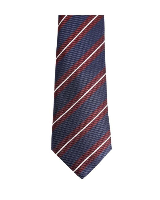 Giorgio Armani White Diagonal-Striped Tie for men