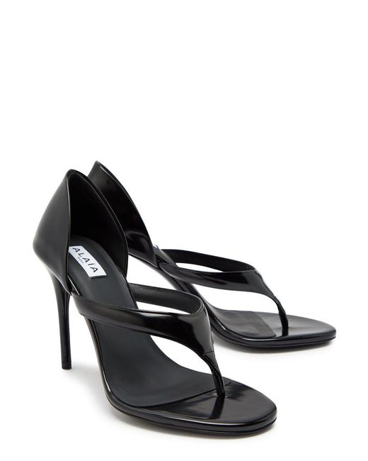 Alaïa Black Infradito 90 Leather Sandals