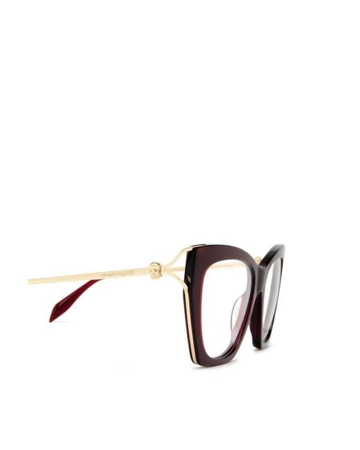 McQueen White Eyewear Cat-Eye Frame Glasses