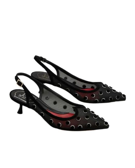 Roger Vivier Black I Love Polka Dot Slingback Pumps