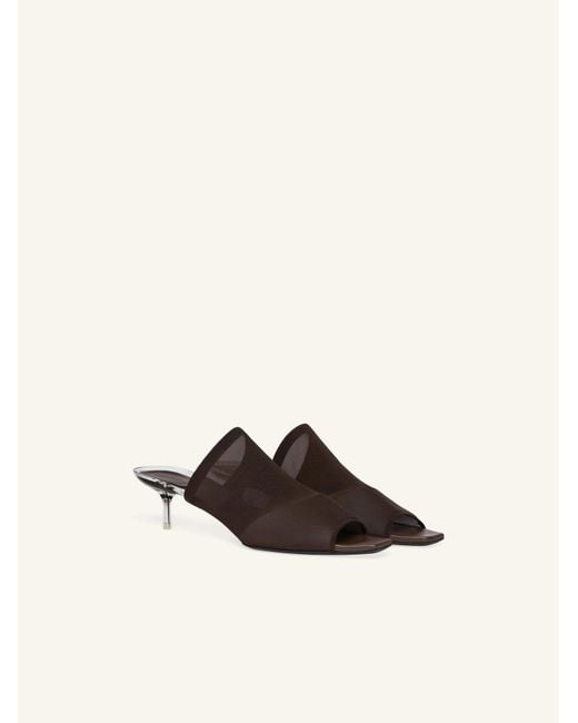 Courreges Brown Mesh Mule Sandals