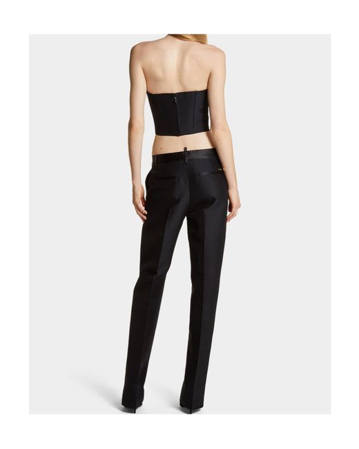 DSquared² Black Daisy Tuxedo Pants