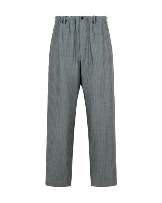 Dries Van Noten Gray Belt Loops Slacks for men