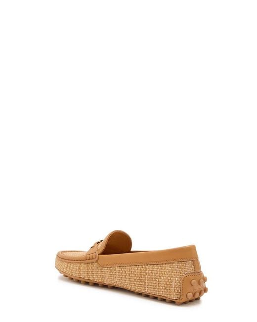 Tod's Natural Straw Loafers