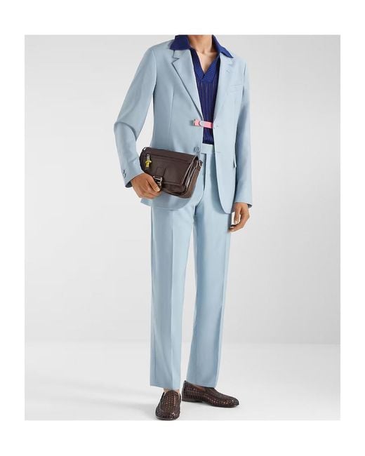 Fendi Blue Button-Fastening Blazer for men