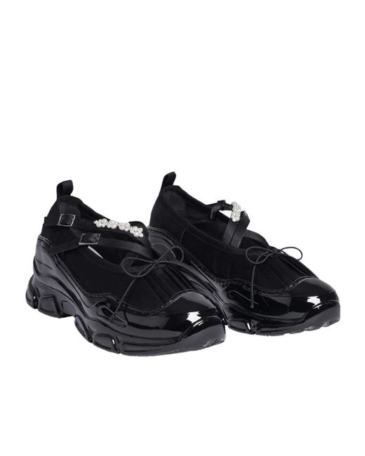 Simone Rocha Black Beaded Tracker Sneakers