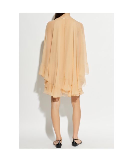 Chloé Natural Chloé Ruffled Mini Dress