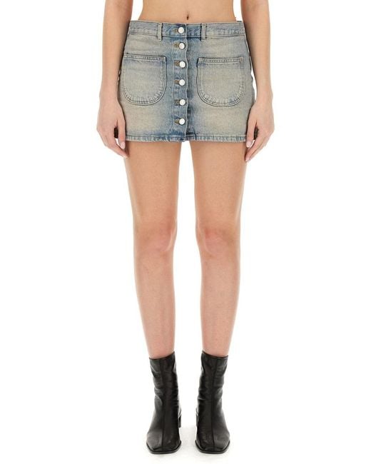 Courreges Blue Courrèges Multiflex Denim Mini Skirt