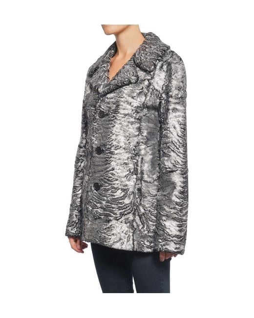 Saint Laurent Gray Metal Effect Fur