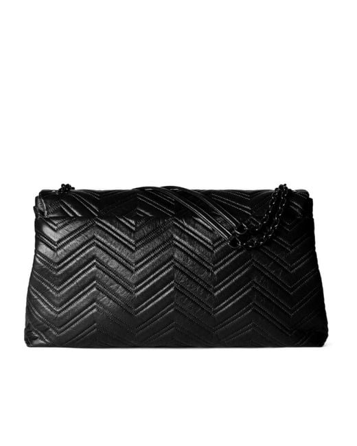 Gucci Black Gg Marmont Maxi Shoulder Bag