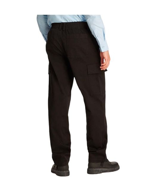Calvin Klein Black Straight-Leg Cargo Pants for men