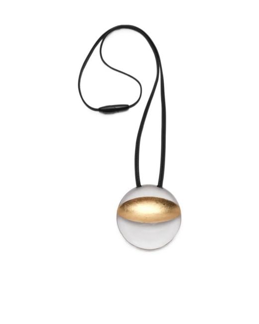 Monies Metallic Isola Foil-Detail Disc Necklace