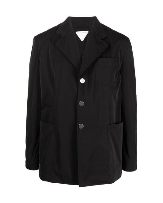 Bottega Veneta Black Single Breasted Long Sleeved Blazer for men