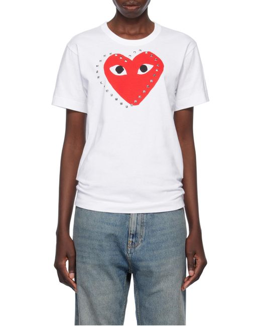 COMME DES GARÇONS PLAY White Crew Neck T-Shirt