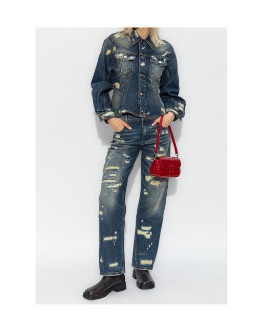 Marc Jacobs Blue The Rip And Repair Straight-Leg Jeans