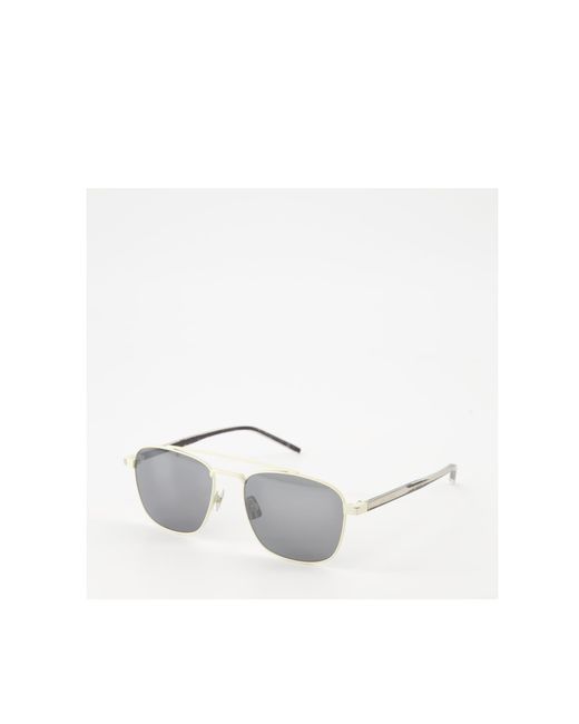 Saint Laurent White Eyewear Aviator Sunglasses for men