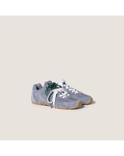 Miu Miu Blue New Balance X 530 Sl Suede And Mesh Sneakers