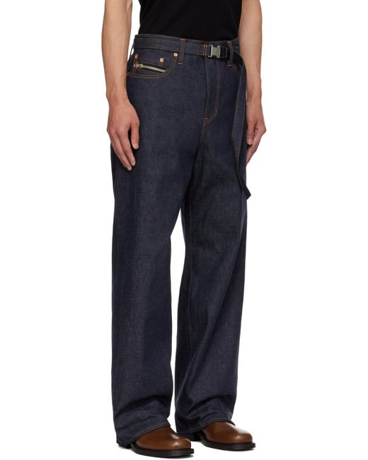 Sacai Blue Drawstring Jeans for men