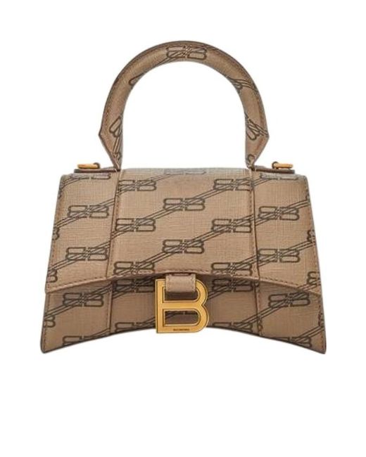 Balenciaga Brown Hourglass Monogram Xs Shoulder Bag