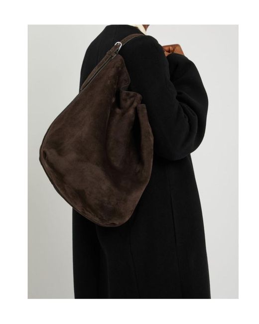 Totême Black Belted Suede Tote
