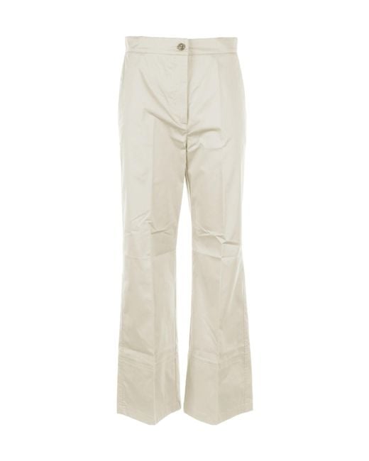 Marella Natural High Waist Wide Leg Trousers