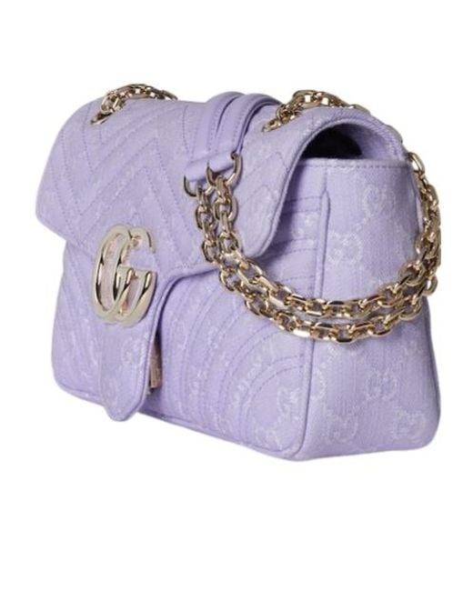 Gucci Purple Gg Marmont Medium Shoulder Bag