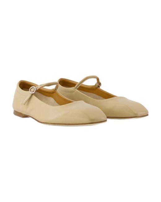 Aeyde Natural Leather Ballerina Shoes