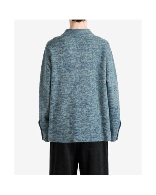 The Elder Statesman Blue Knitted Buttoned Shirt for men